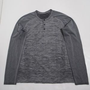 Lululemon Metal Vent Tech Long Sleeve Henley Heathered Grey Size M Silverescent